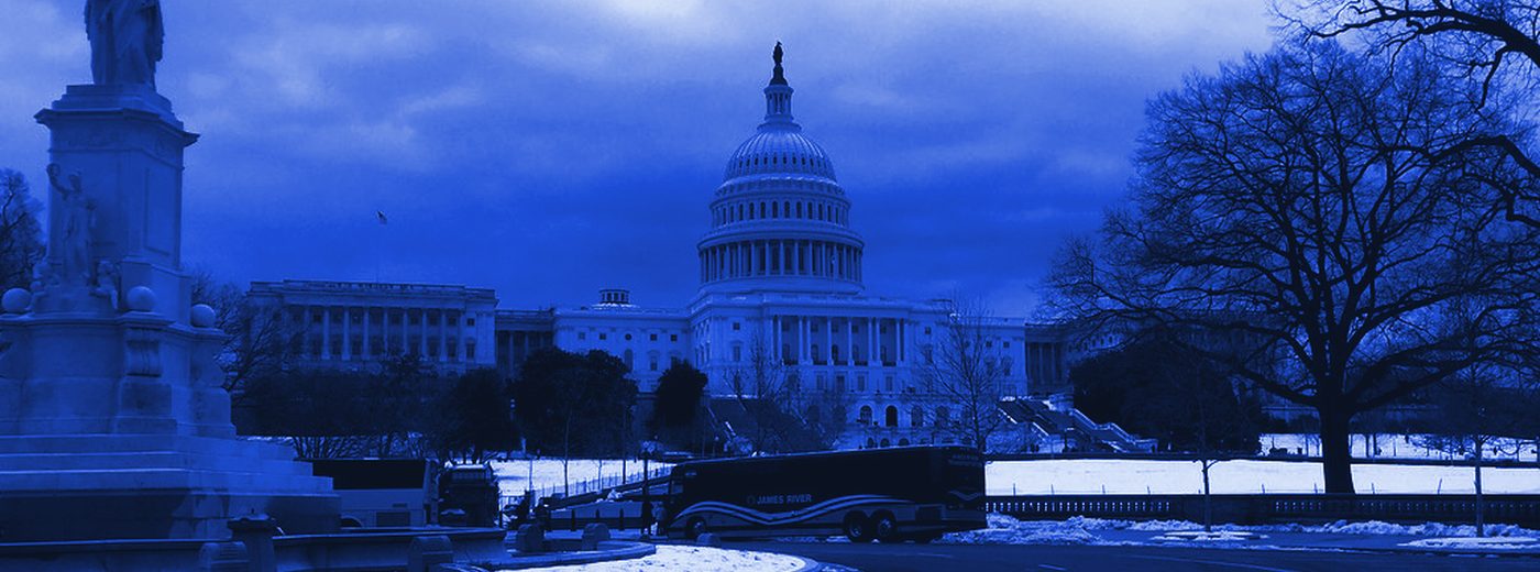 A government building — the seat of AI policy and regulation